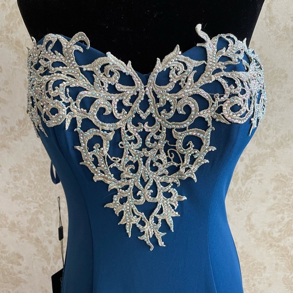 BNWT La Femme beaded gown - Picture 2 of 9